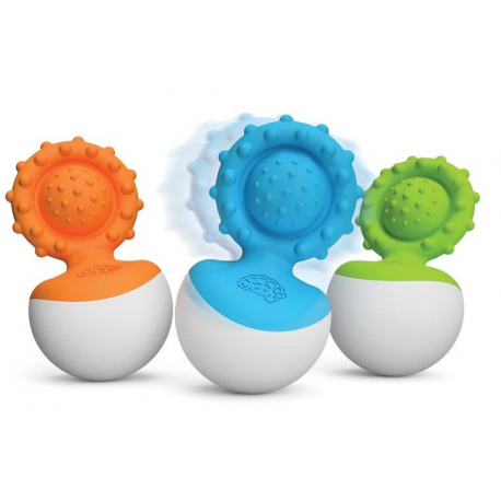 Gryzak Wańka Wstańka Dimpl Wobbl Niebieski - Fat Brain Toys