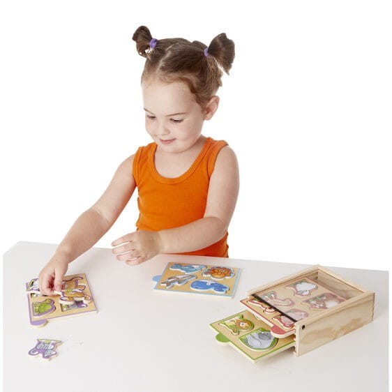 Drewniane Mini Puzzle Zwierzęta Melissa & Doug