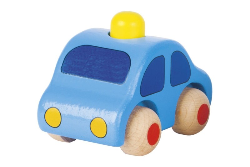 Drewniane autko z klaksonem niebieskie - Goki