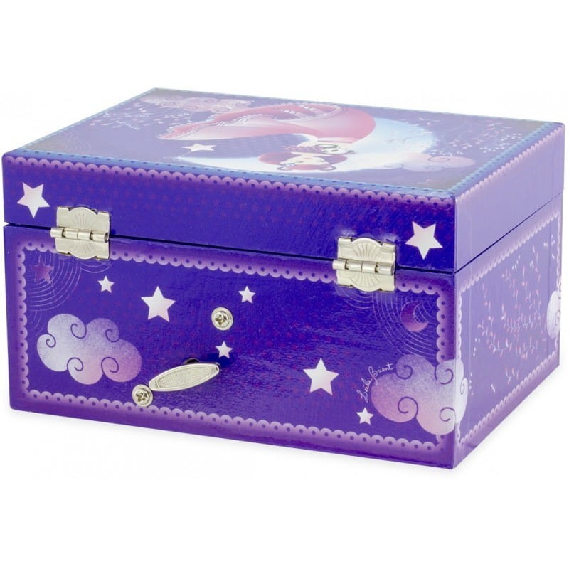 Fioletowa Szkatułka z Pozytywką Dziewczynka z Pandą - Ulysse