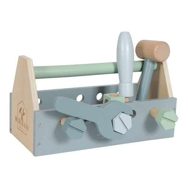 Skrzynka z Drewnianymi Narzędziami i Śrubami Toolbox - Little Dutch