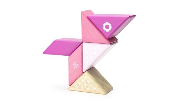 Drewniane klocki magnetyczne Travel Pals Różowy Kot - Tegu