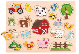 Puzzle z uchwytami Na wsi układanka - Lelin