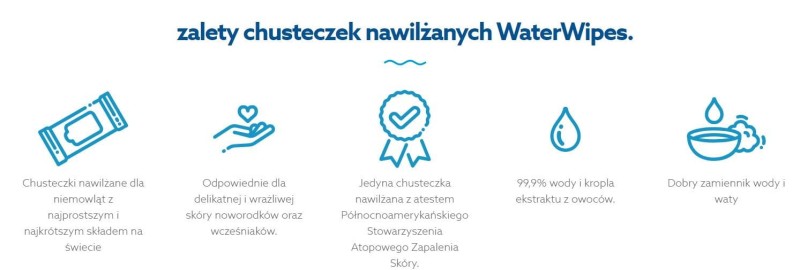 Chusteczki nawilżane nasączane wodą, 60szt - WaterWipes