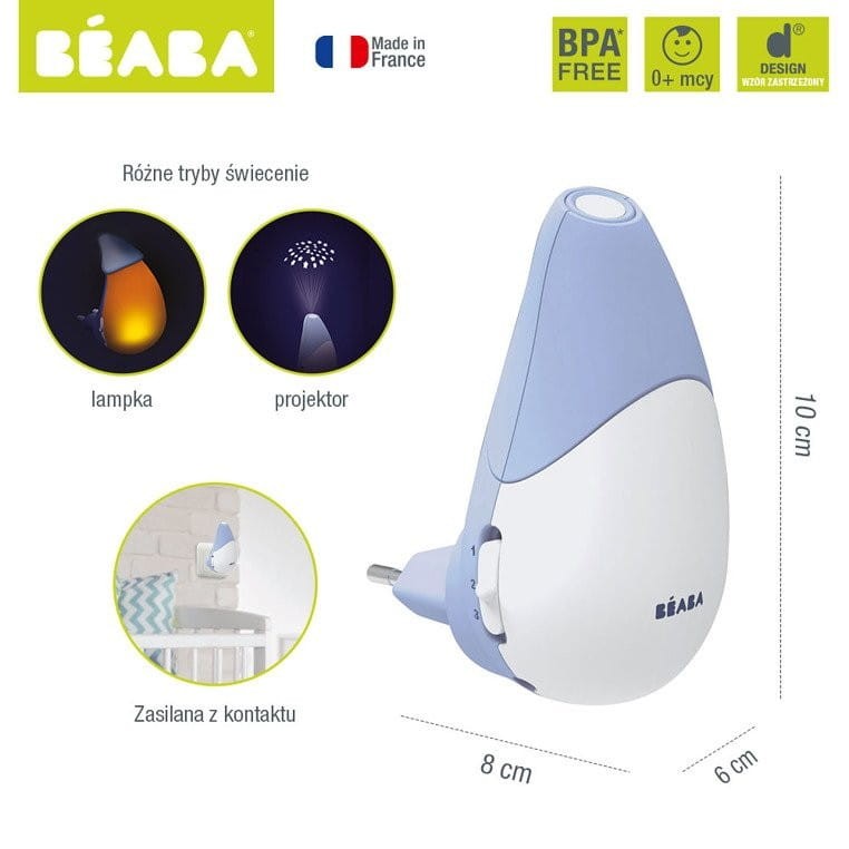 Lampka nocna LED, projektor gwiazd, czujnik płaczu i ruchu Pixie Star Mineral - Beaba