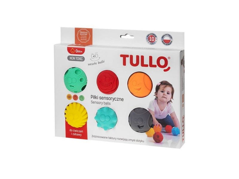 Piłeczki Sensoryczne Buzie 6 szt. - Tullo