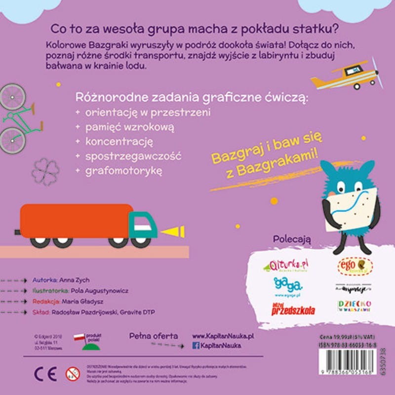 Bazgraki w podróży + suchościeralny mazak. Zeszyt kreatywny. Kapitan Nauka