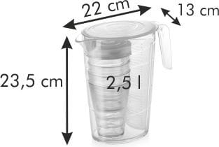 Dzbanek na wodę myDRINK 2,5 l + 4 kubki z wieczkiem - tescoma