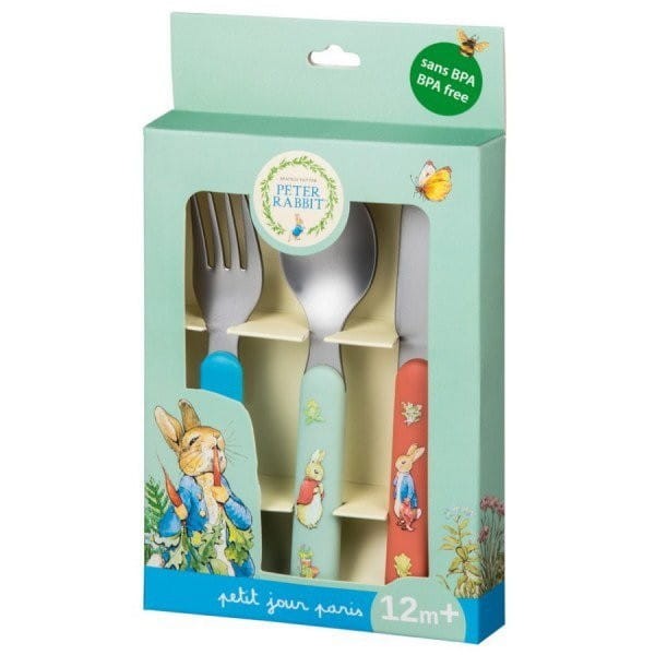Zestaw sztućców nóż widelec łyżka Królik Piotruś - Petit Jour Paris