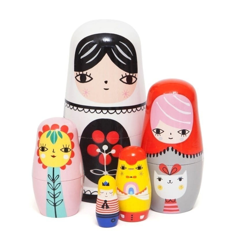 Matrioszki drewniane Fleur & Friends - Petit Monkey