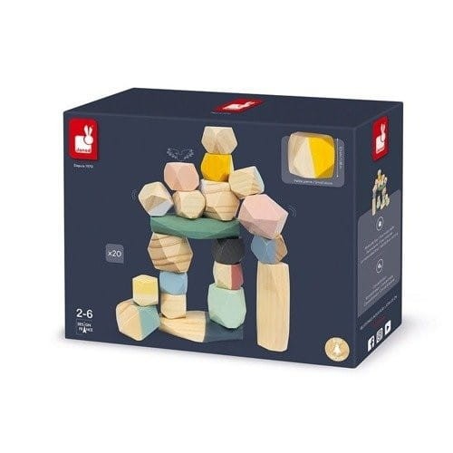 Drewniane klocki kamyki Sweet Cocoon 20 el.- Janod