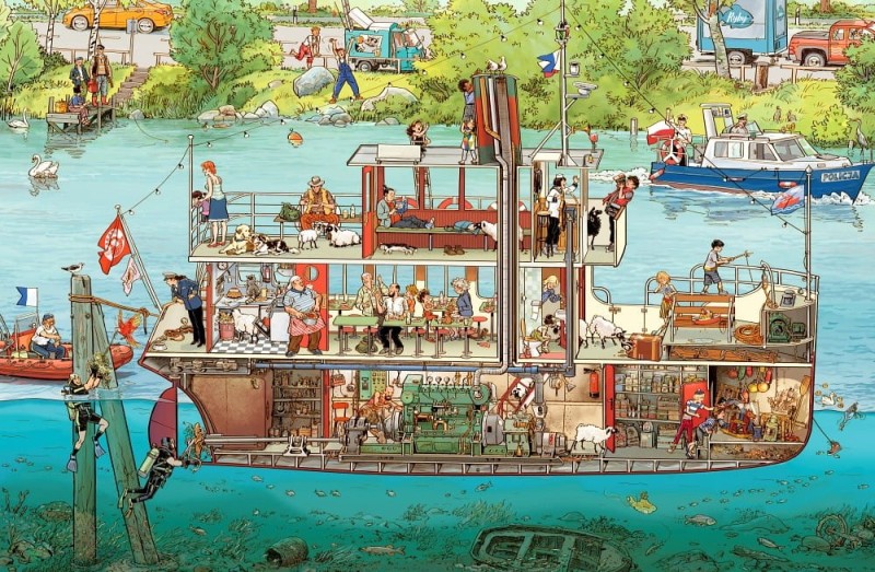 Statki, łodzie, motorówki - wielkoformatowa książka obrazkowa picturebook