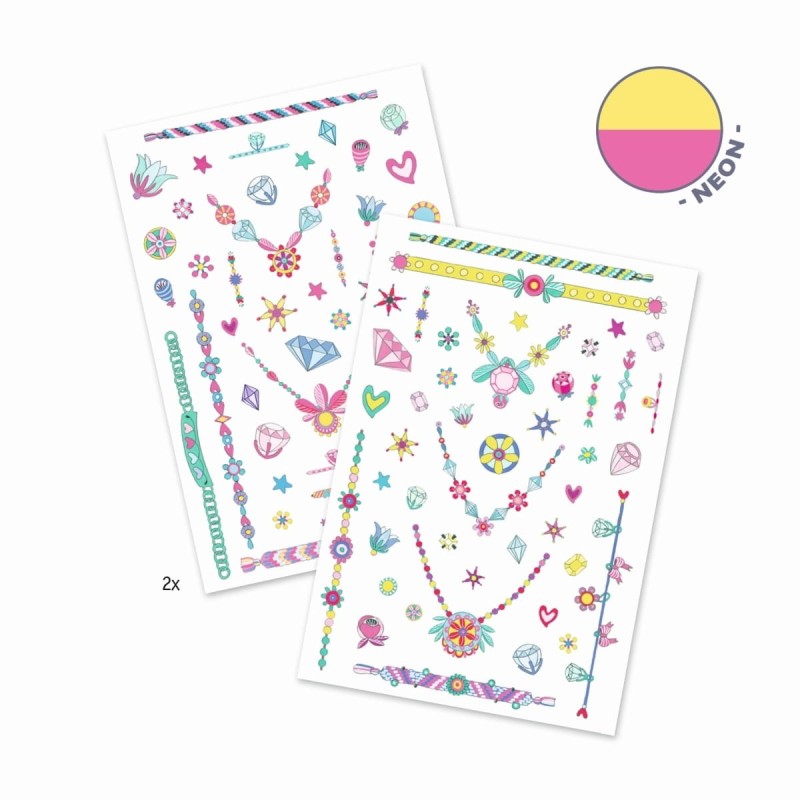 Tatuaże Dziecięce neonowe Biżuteria - Djeco