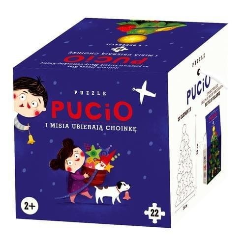Puzzle Pucio i Misia ubiera choinkę 22 elementy