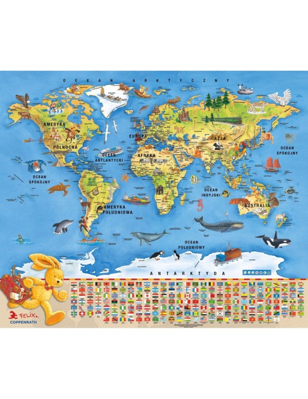 Wielki Atlas Świata Feliksa - Odkrywaj świat, listy i mapa