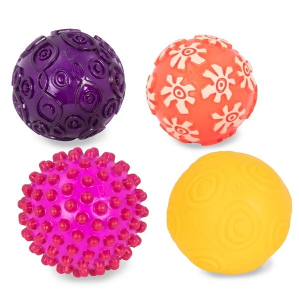 B.toys - zestaw 4 piłek sensorycznych nowa wersja kolorystyczna Oddballs
