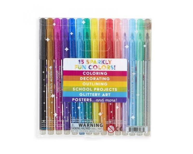 Flamastry z Brokatem, Rainbow Sparkle Glitter Markers - Ooly