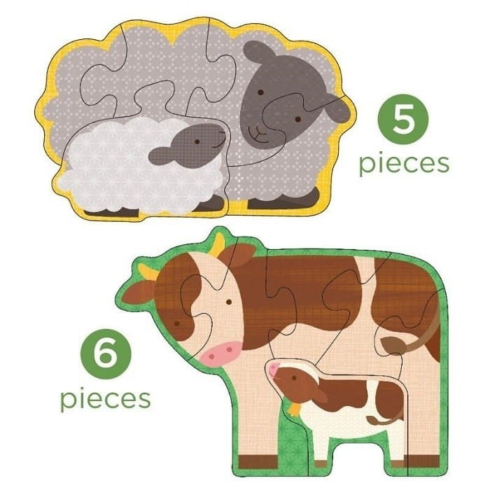 Puzzle progresywne 3,4,5,6 elementy Farma- Petit Collage