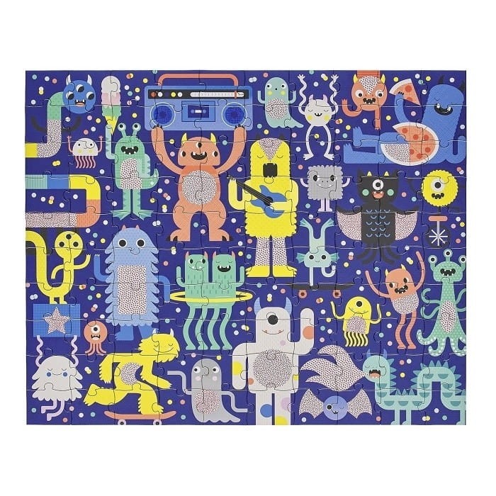 Puzzle z Okularami Ukryte Obrazki Potworki - Petit Collage