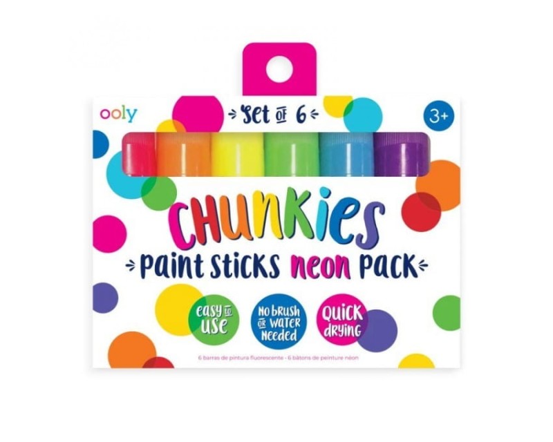Neonowe Farby w Kredce 6 szt Chunkies Paint Sticks - Ooly