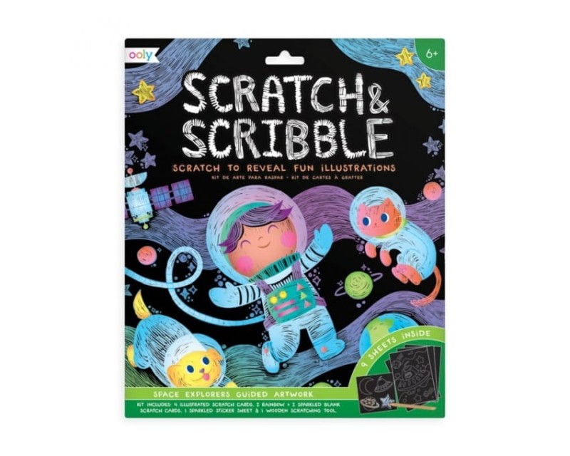 Kolorowe Zdrapywanki Odkrywcy Kosmosu Scratch & Scribble - Ooly