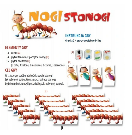 Gra Planszowa dla dzieci Nogi Stonogi