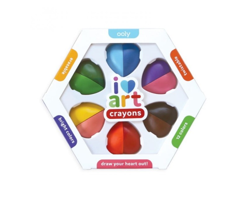 Dwukolorowe Kredki Serca 6 szt. - Ooly
