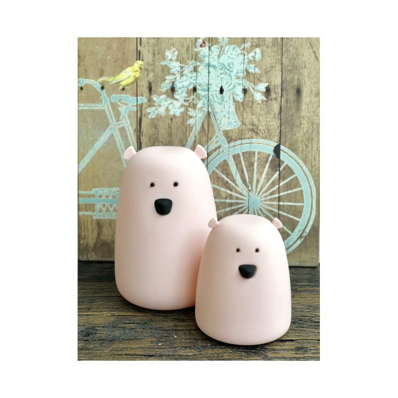 Miękka Silikonowa Lampka LED Róż Mały Miś - Rabbit&Friends