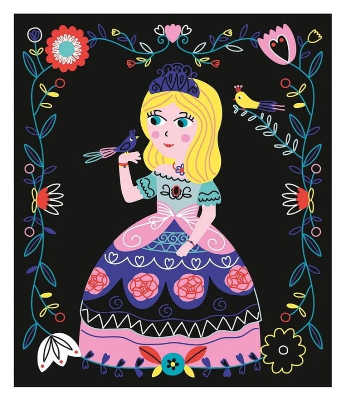 Zestaw kreatywny do zdrapywania Księżniczki 8 szt. - Janod