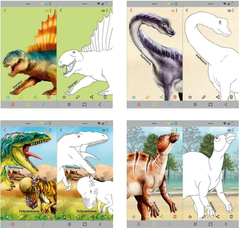 Kolorowanka Telefon Dinozaury srebrny - Dino World