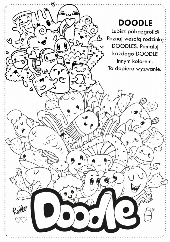 Kolorowanka z naklejkami Niesamowite Doodle - 74 naklejki