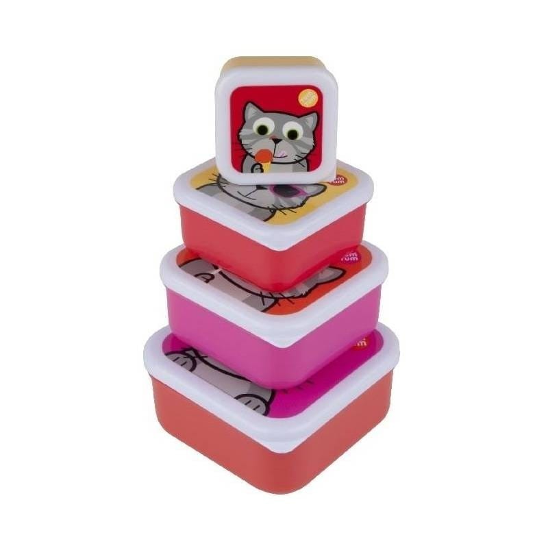 Pudełka 4 Pojemniki na Przekąski Kotek - Tum Tum