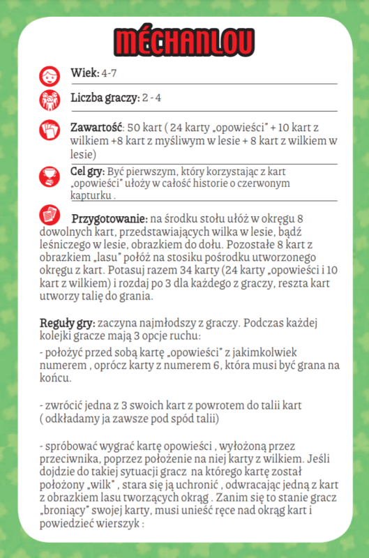 Gra Karciana Czerwony Kapturek Mechanlou od 4 lat -  Djeco