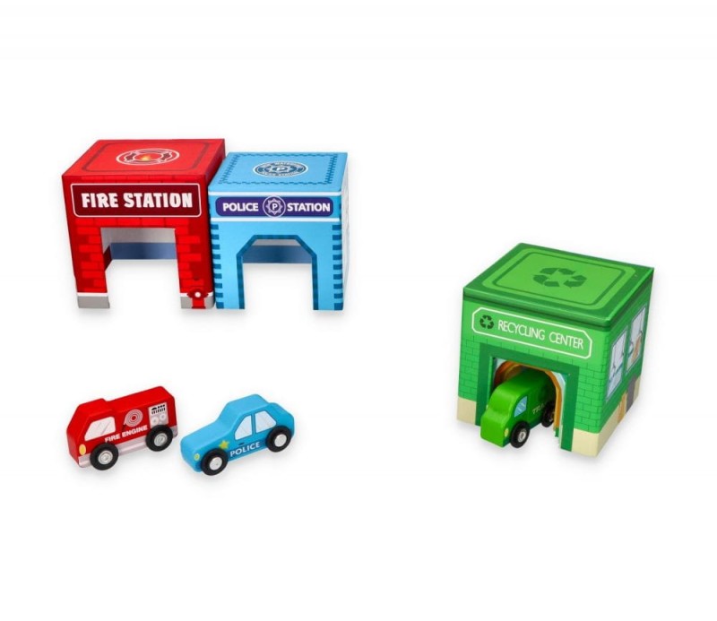 Pudełka Garaże z Pojazdami - Lelin