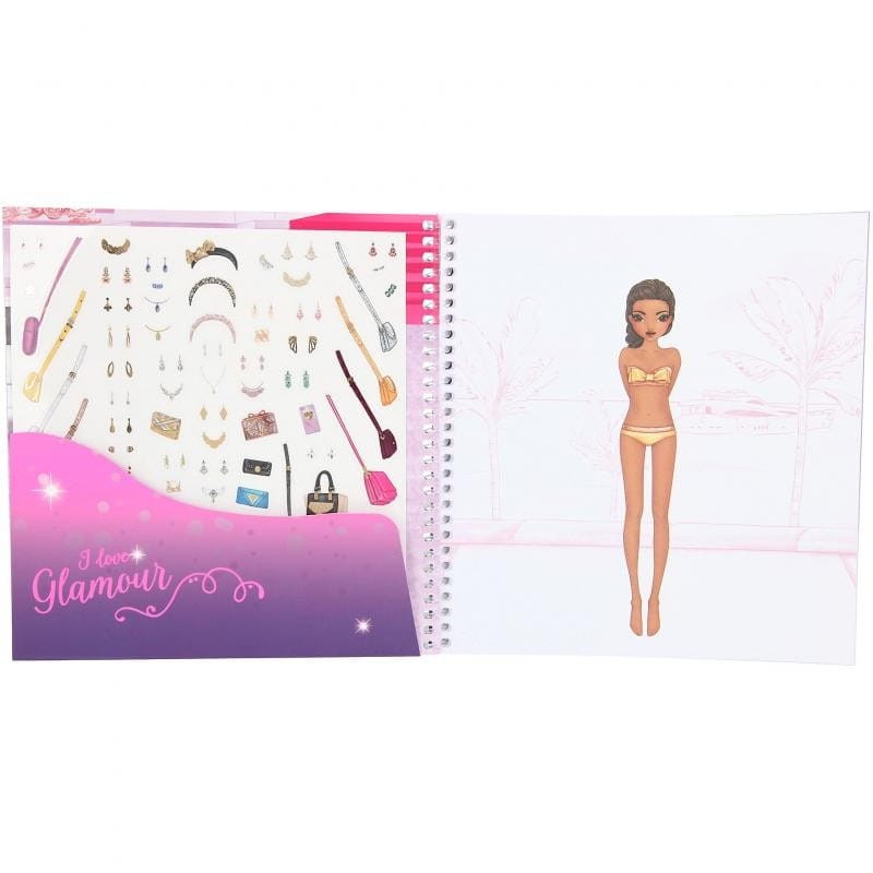 Szkicownik z Naklejkami Ubieranki Dress Me Up GLAMOUR - Top Model