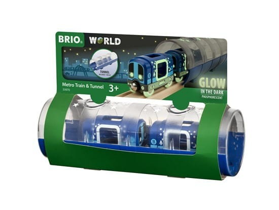 Świecąca w Ciemności Kolejka Metro z Tunelem - Brio