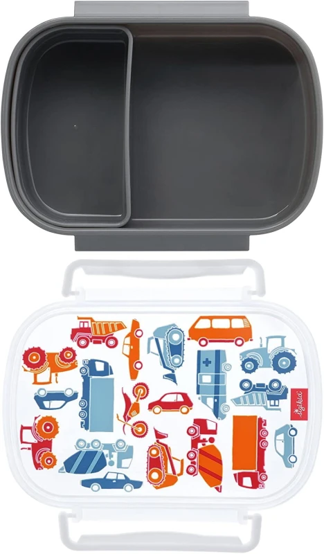 Lunchbox śniadaniówka Pojazdy szara - sigikid