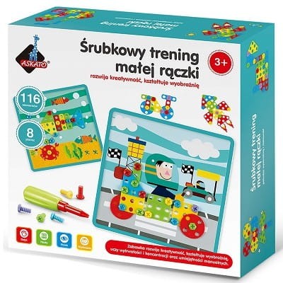 Mozaika Śrubkowy Trening Małej Rączki - Askato