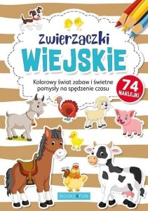 Kolorowanka z naklejkami Zwierzaczki wiejskie - 74 naklejki