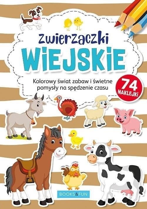 Kolorowanka z naklejkami Zwierzaczki wiejskie - 74 naklejki