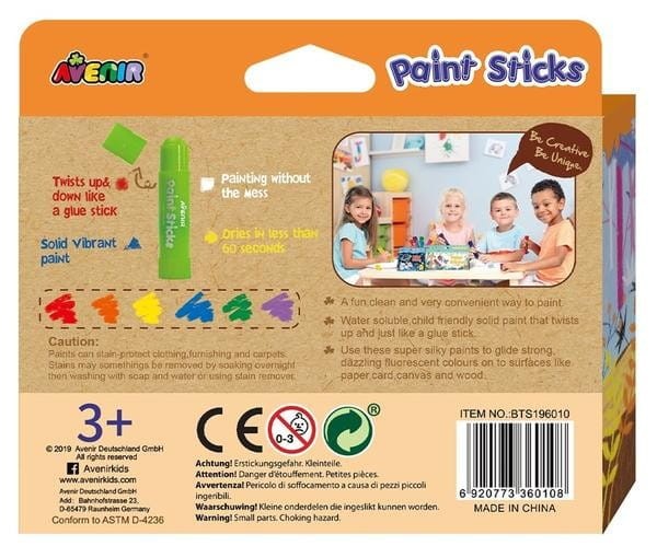 Wszechstronne Farby w Kredce 6 szt. Paint Sticks - Avenir