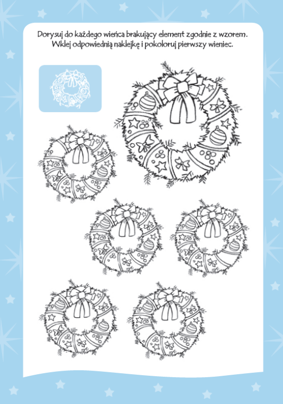 Magia świąt. Zadania + 24 naklejki