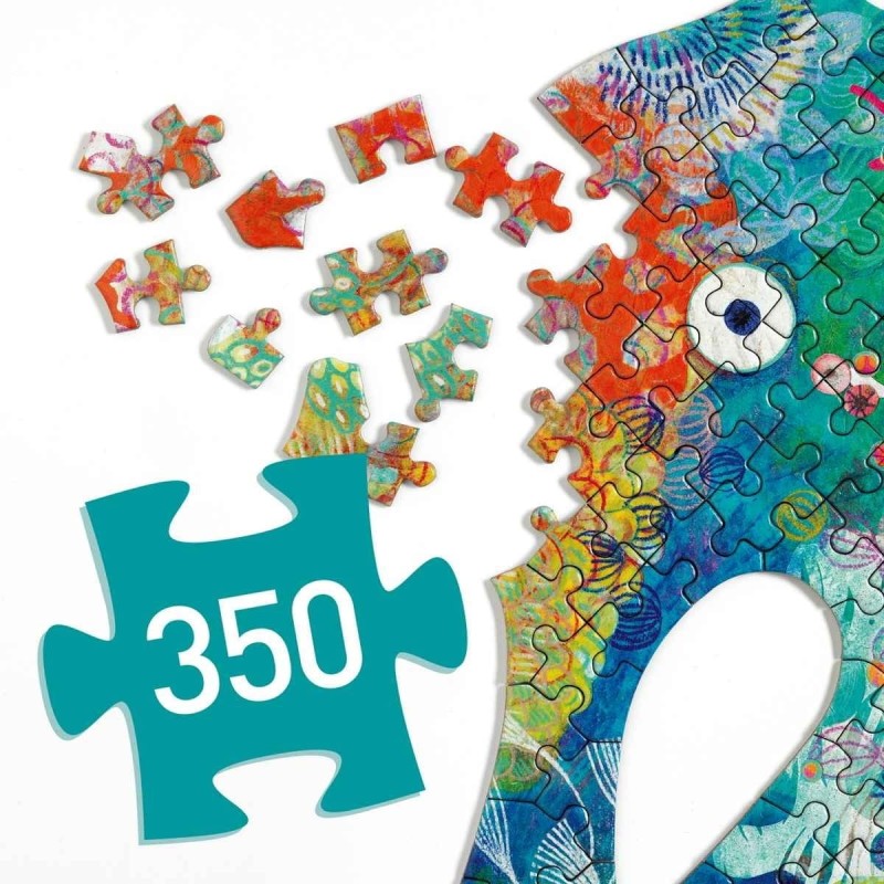 Puzzle Artystyczne Kształt Konik Morski 350 el. - Djeco