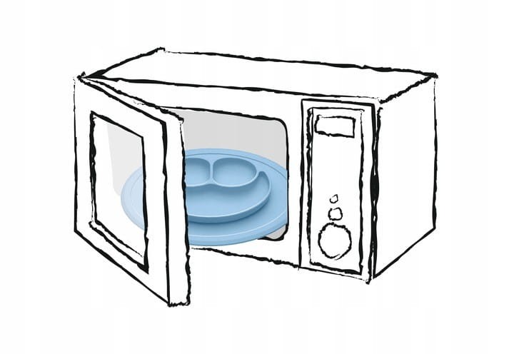 Silikonowy talerzyk z podkładką Uśmiech niebieski - Bi-bi