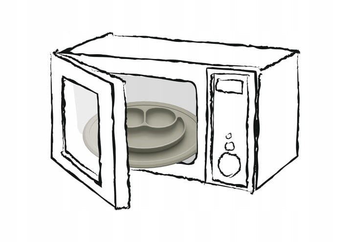 Silikonowy talerzyk z podkładką Uśmiech szary - Bi-bi