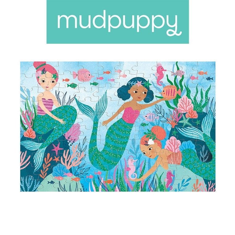 Błyszczące Puzzle Syrenki 100 el. - Mudpuppy