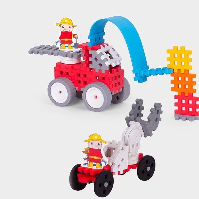 Klocki Mini Waffle Strażak Konstruktor 60 el. - Marioinex