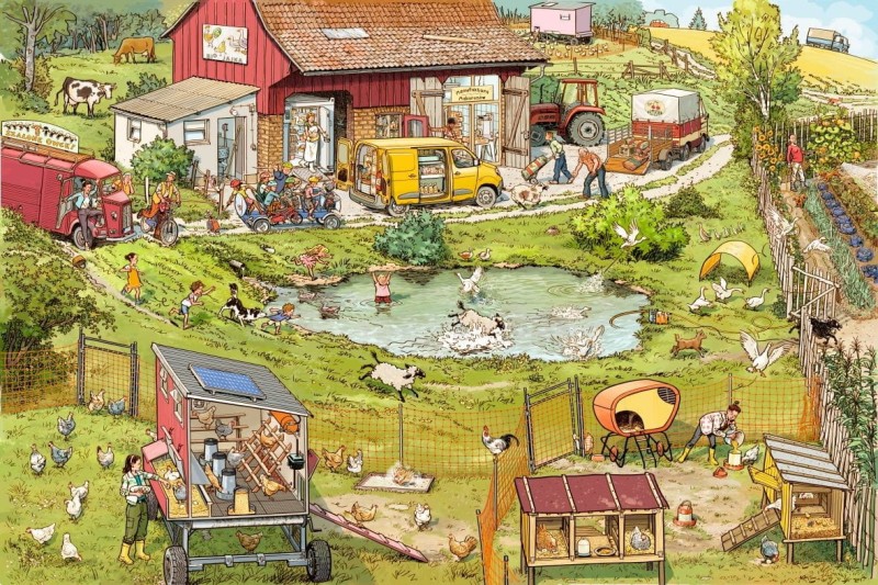 Na Ryneczku - duża książka obrazkowa, wizyta w ekologicznym gospodarstwie