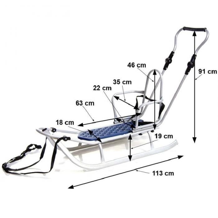Sanki z Oparciem Srebrne Piccolino - Adbor