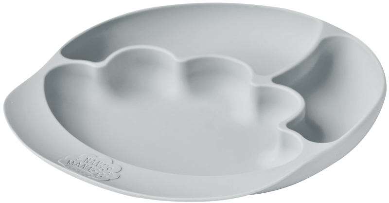 Talerzyk z Przyssawką i Przegródkami Szary - Nana's Manners